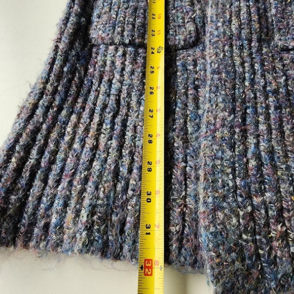 Universal Thread Gray Multicolor Open-Front Cardigan Women's Chunky Warm Wool XS - Picture 10 of 11